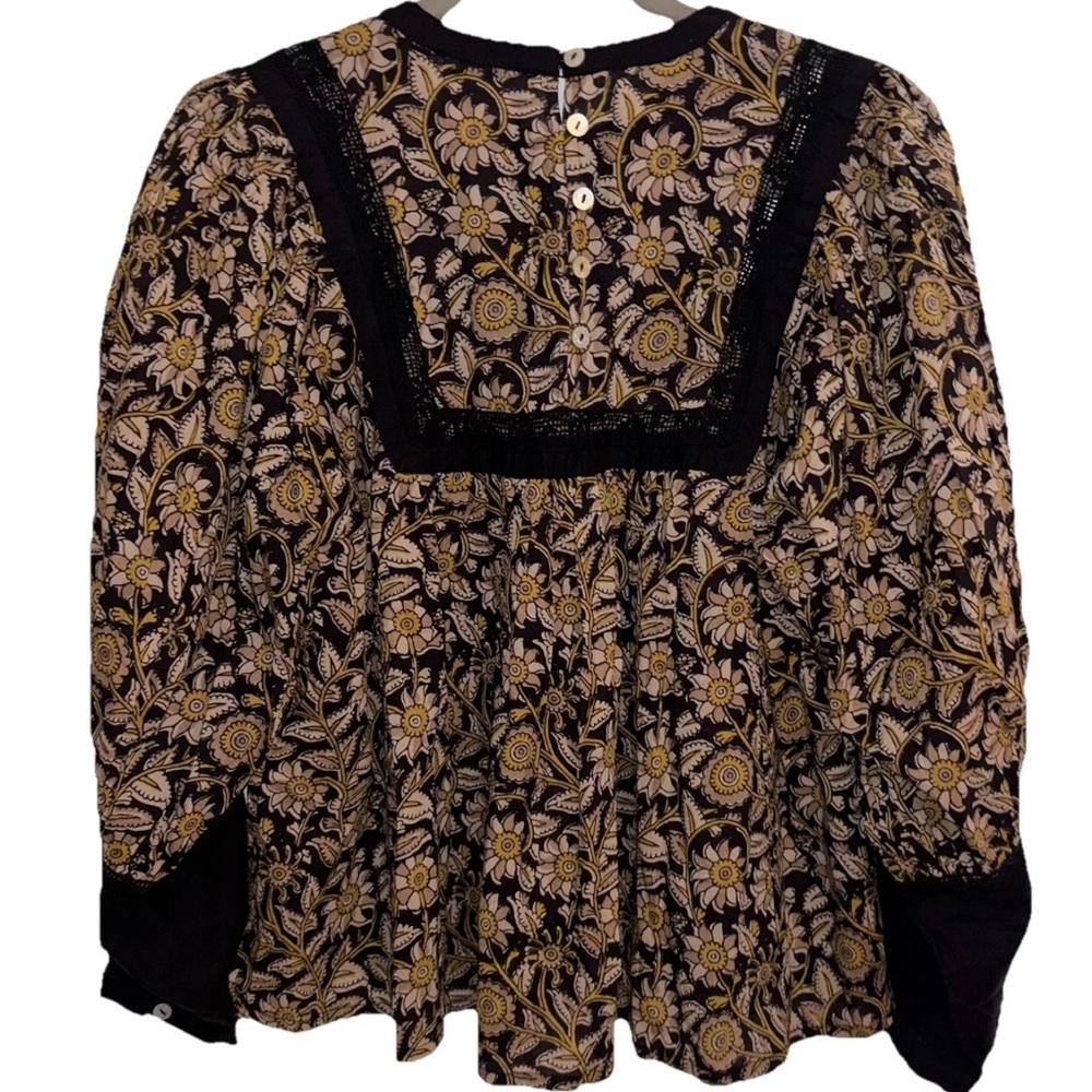 Anthropologie Cleobella Rafia Blouse Women’s Sz M Balloon Sleeves Peasant Boho - Picture 4 of 15